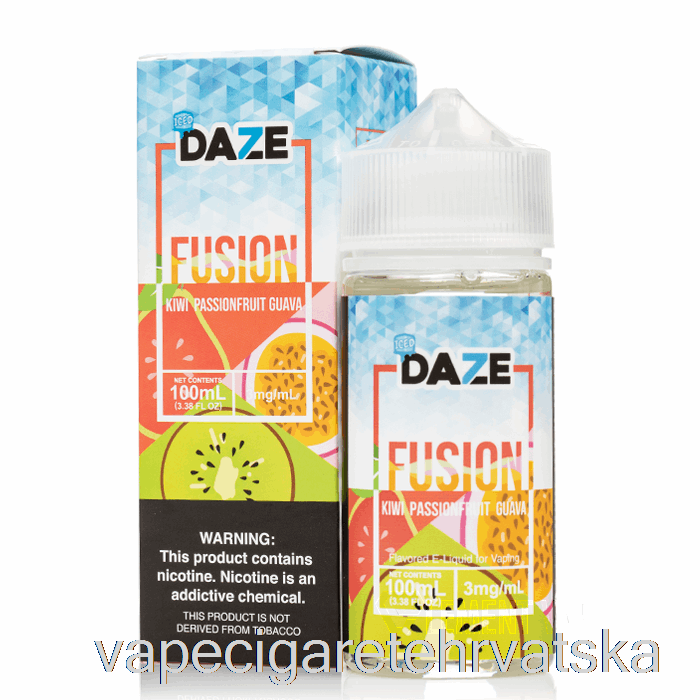 Vape Cigarete Ledeni Kivi Passionfruit Guava - 7 Daze Fusion - 100 Ml 0 Mg